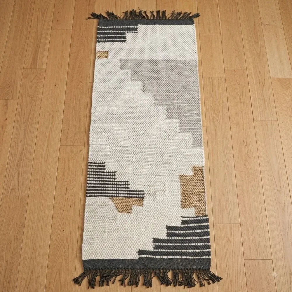 West Elm Colca Wool Runner Rug 2.5' x 7' Tribal Southwestern Fair Trade